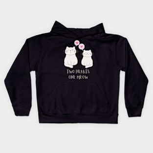 Two Hearts One Meow - Cat Kids Hoodie